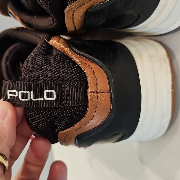 Ralph Lauren Tan Sneakers with Red Accents - Picture 2 of 7